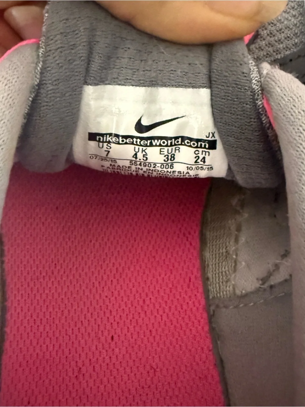 Nike Revolution Gray and Hot Pink Athletic Shoes with Teal Swoosh